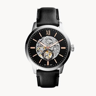Fossil Townsman Skeleton Black Dial Black Leather Strap Watch for Men - ME3153 Buy Now By Fossil
