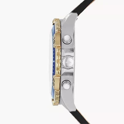 Fossil Garrett Chronograph Blue Dial Brown Leather Strap Watch for Men - FS5625 Buy Now By Fossil