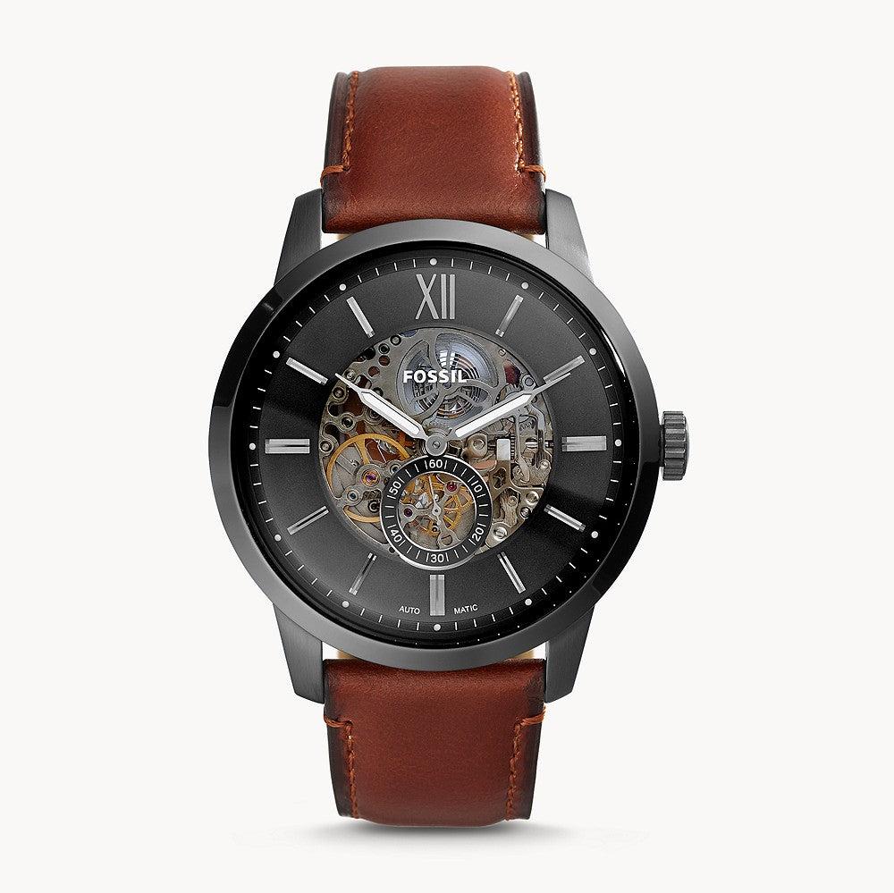 Fossil Townsman Automatic Skeleton Black Dial Brown Leather Strap Watch for Men - ME3181 Buy Now By Fossil