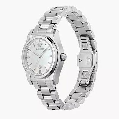 Emporio Armani Valeria Quartz Mother of Pearl Dial Silver Steel Strap Watch For Women - AR11030 Buy Now By Emporio Armani