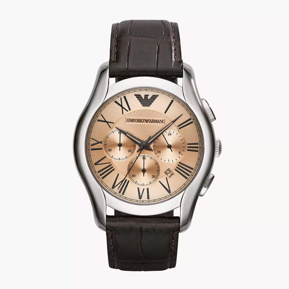 Emporio Armani Valente Chronograph Brown Dial Brown Leather Strap Watch For Men - AR1785 Buy Now By Emporio Armani