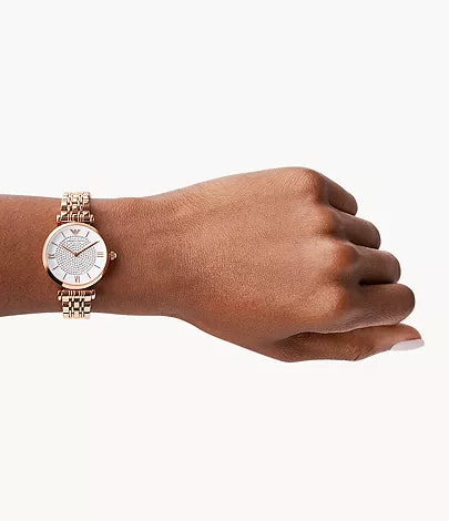 Emporio Armani Gianni T-Bar Silver Dial Two Tone Steel Strap Watch For Women - AR11293 Buy Now By Emporio Armani