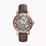 Fossil Boyfriend Automatic Skeleton Grey Dial Grey Leather Strap Watch for Women - ME3089 Buy Now By Fossil