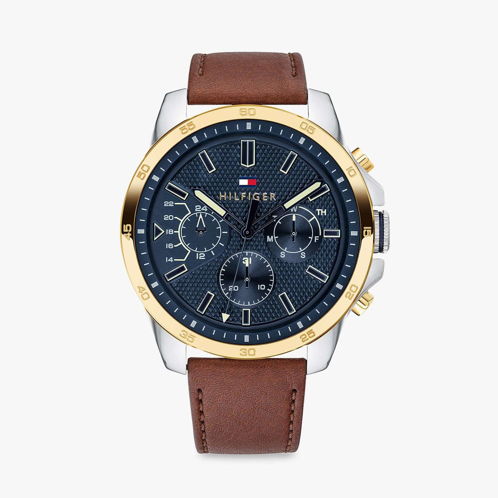 Tommy Hilfiger Decker Blue Dial Brown Leather Strap Watch for Men - 1791561 Buy Now By Tommy Hilfiger