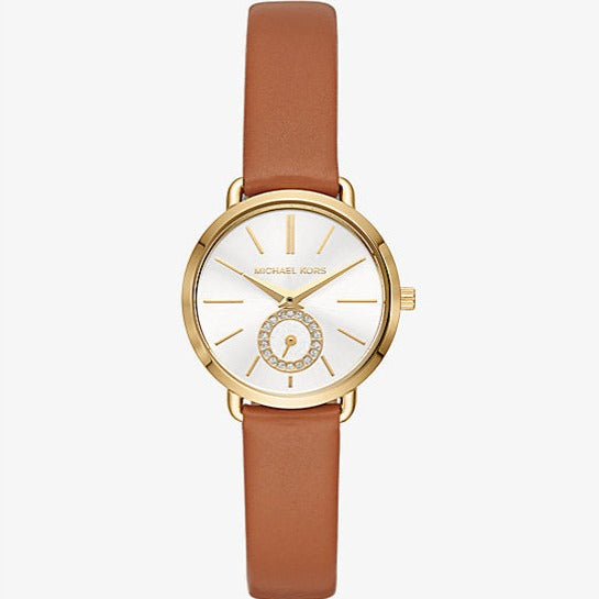 Michael Kors Portia Quartz White Dial Brown Leather Strap Watch For Women - MK2734 Buy Now By Michael Kors