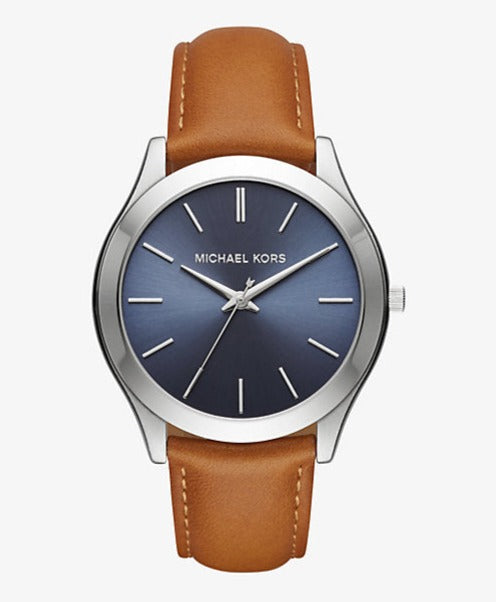 Michael Kors Slim Runway Analog Blue Dial Brown Leather Strap Watch For Men - MK8508 Buy Now By Michael Kors