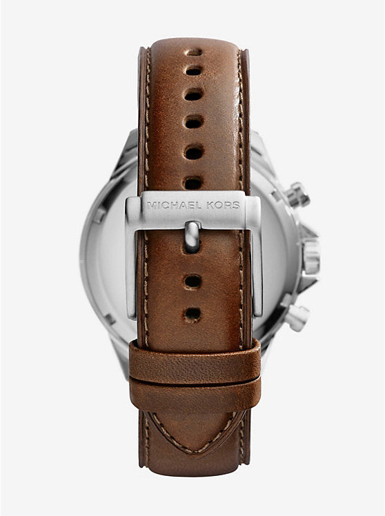 Michael Kors Gage Chronograph Blue Dial Brown Leather Strap Watch For Men - MK8362 Buy Now By Michael Kors