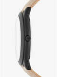 Michael Kors Slim Runway Black Dial Beige Leather Strap Watch For Men - MK8510 Buy Now By Michael Kors