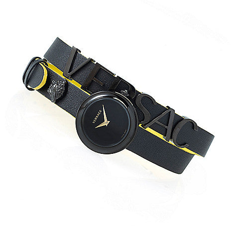 Versace V-Flare Quartz Black Dial Black Leather Strap Watch for Women - VEBN00518 Buy Now By Versace