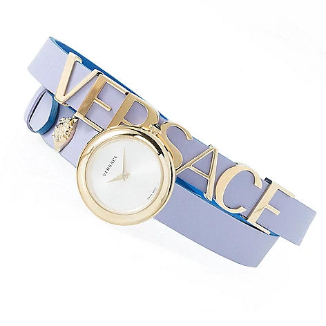 Versace V-Flare Silver Dial Purple Leather Strap Watch for Women - VEBN00318 Buy Now By Versace