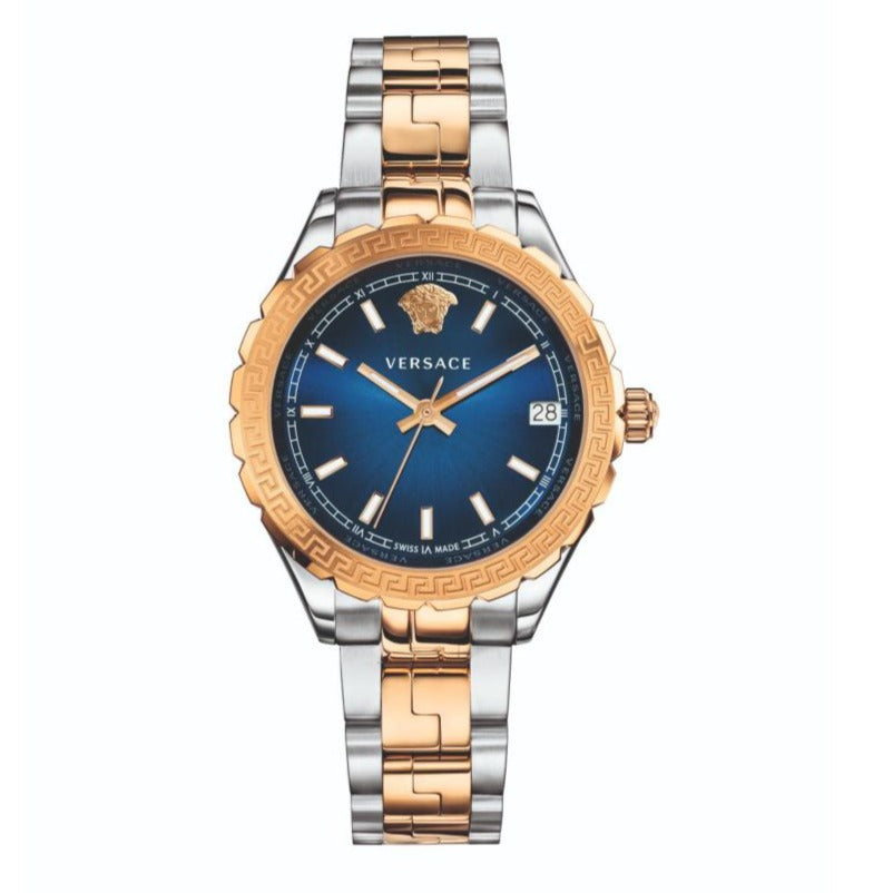 Versace Hellenyium Blue Dial Two Tone Steel Strap Watch for Women - V12060017 Buy Now By Versace