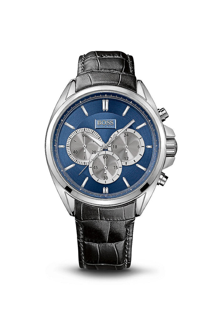 Hugo Boss Driver Blue Dial Black Leather Strap Watch for Men - 1512882 Buy Now By Hugo Boss