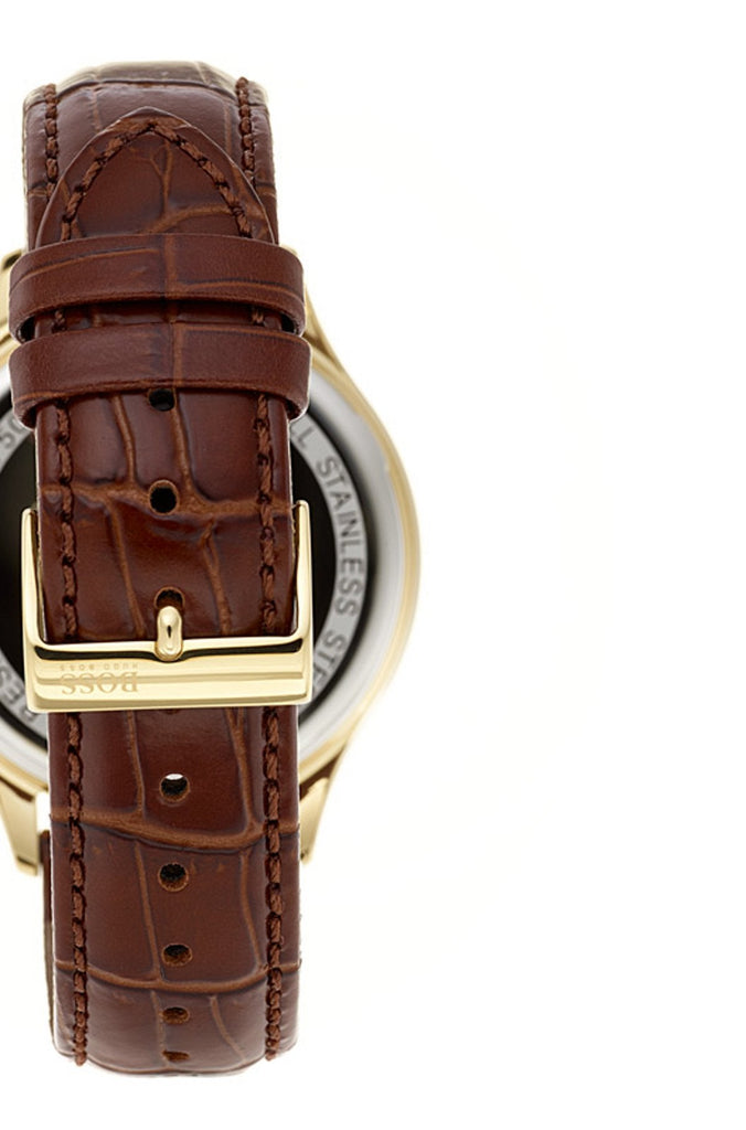 Hugo Boss Ambassador Grey Dial Brown Leather Strap Watch for Men - 1513387 Buy Now By Hugo Boss