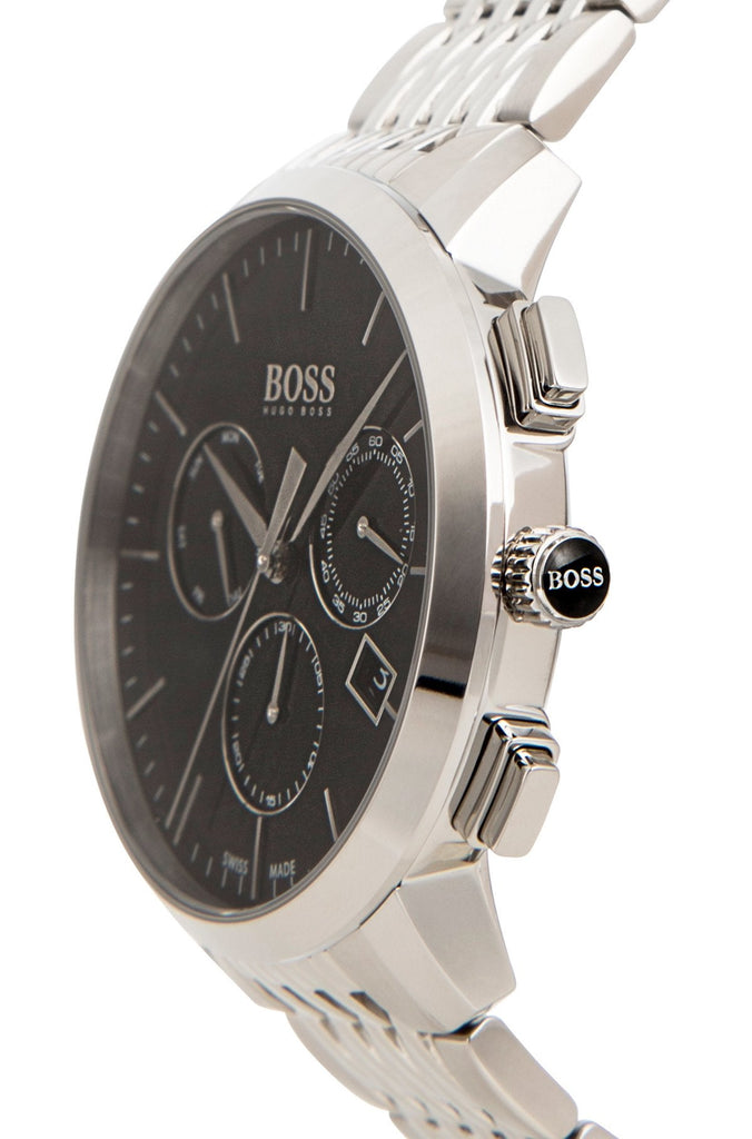 Hugo Boss Associate Black Dial Silver Steel Strap Watch for Men - 1513267 Buy Now By Hugo Boss