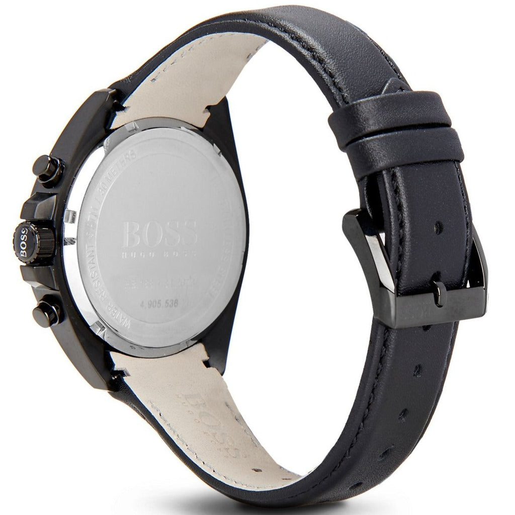 Hugo Boss Driver Chronograph Black Dial Black Leather Strap Watch For Men - HB1513061 Buy Now By Hugo Boss