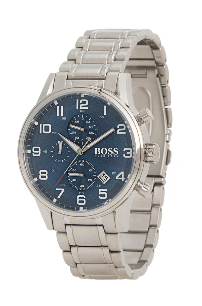 Hugo Boss Aeroliner Blue Dial Silver Steel Strap Watch for Men - 1513183 Buy Now By Hugo Boss