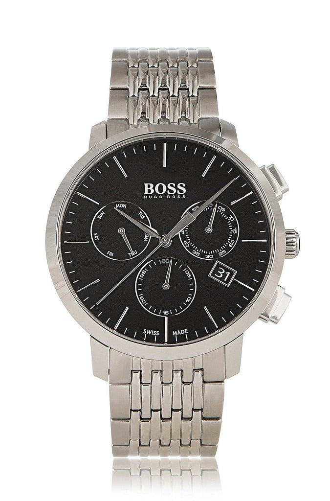 Hugo Boss Associate Black Dial Silver Steel Strap Watch for Men - 1513267 Buy Now By Hugo Boss