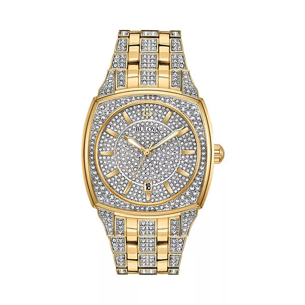 Bulova Phantom Crystal Silver Dial Two Tone Steel Strap Watch for Men - 98B323 Buy Now By Bulova