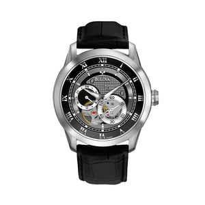 Bulova BVA Classic Automatic Silver Dial Black Leather Strap Watch for Men - 96A135 Buy Now By Bulova