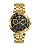 Versace Aion Chronograph Black Dial Gold Steel Strap Watch For Men - VE1D01721 Buy Now By Versace