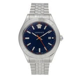 Versace Hellenyium Quartz Blue Dial Silver Steel Strap Watch for Men - VEVK00921 Buy Now By Versace
