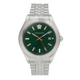 Versace Hellenyium Quartz Green Dial Silver Steel Strap Watch For Men - VEVK01021 Buy Now By Versace