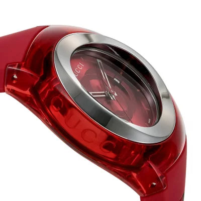 Gucci Sync Quartz Red Dial Red Rubber Strap Watch For Women - YA137303 Buy Now By Gucci