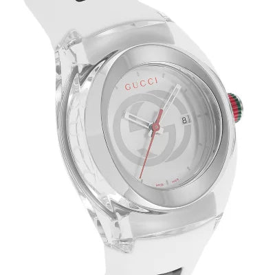 Gucci Sync Quartz White Dial White Rubber Strap Unisex Watch - YA137302 Buy Now By Gucci