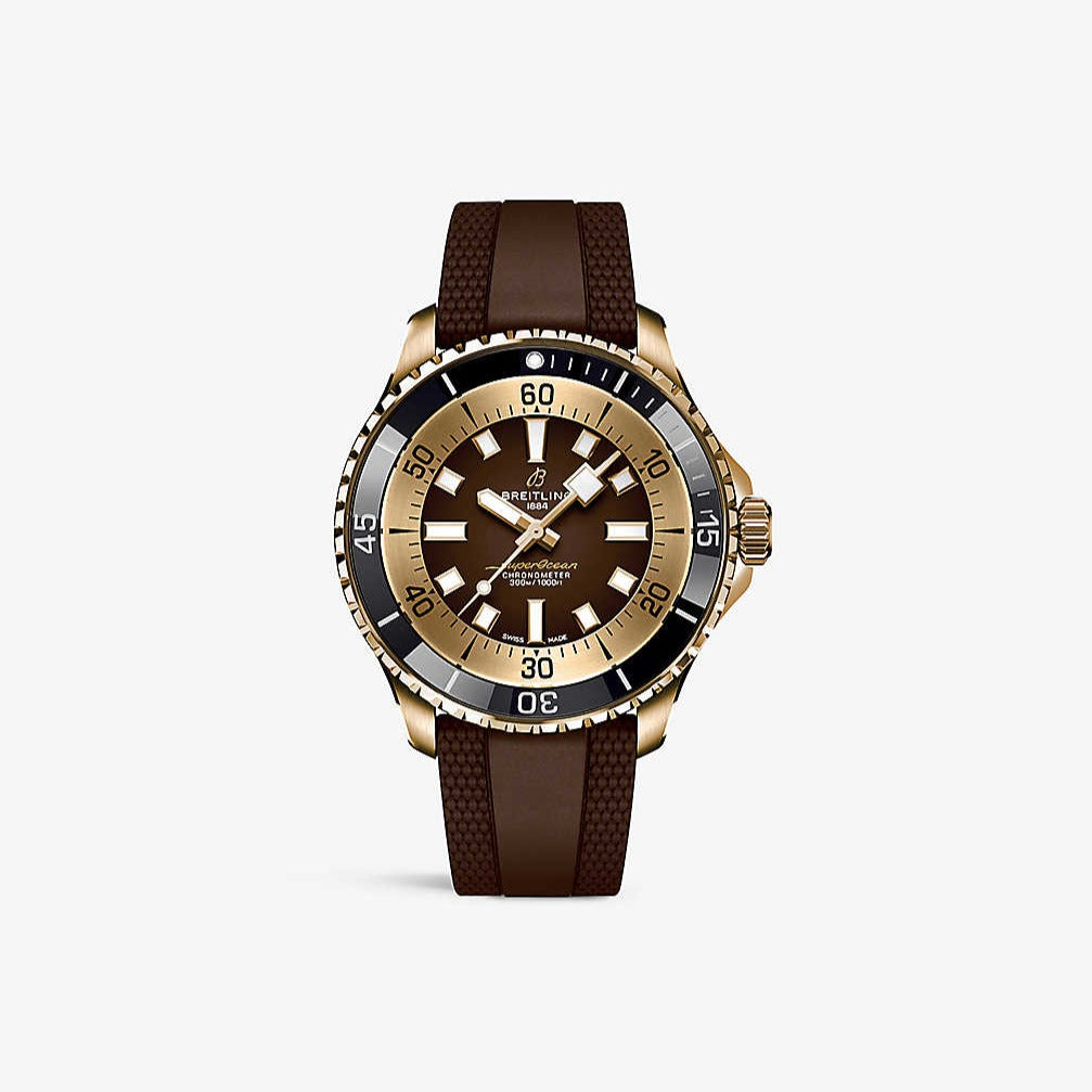 Breitling Superocean Automatic 44 Brown Dial Brown Rubber Strap Watch for Men - N17376201Q1S1 Buy Now By Breitling