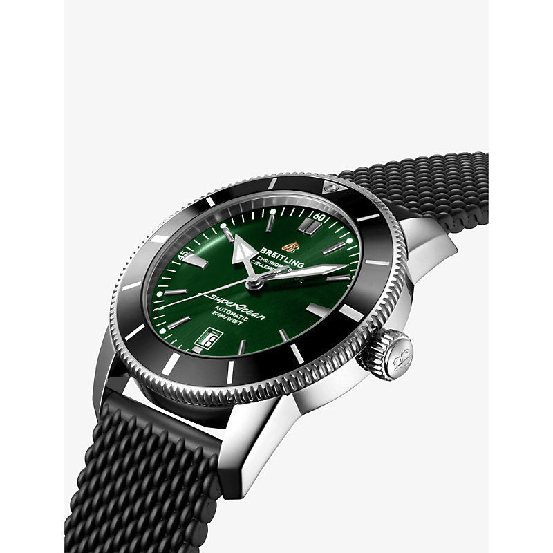 Breitling Superocean Heritage B20 Automatic 46 Green Dial Black Mesh Bracelet Watch for Men - AB2020121L1S1 Buy Now By Breitling