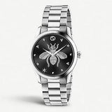 Gucci G Timeless Quartz Black Dial Silver Steel Strap Watch For Women - YA1264136 Buy Now By Gucci