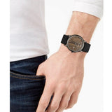 Emporio Armani Luigi Analog Brown Dial Black Leather Strap Watch For Men - AR11156 Buy Now By Emporio Armani