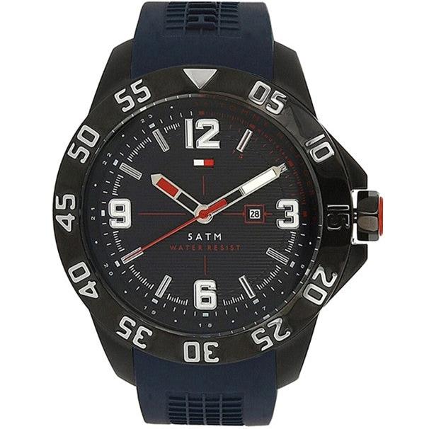 Tommy Hilfiger Cole Black Dial Blue Rubber Strap Watch for Men - 1790984 Buy Now By Tommy Hilfiger