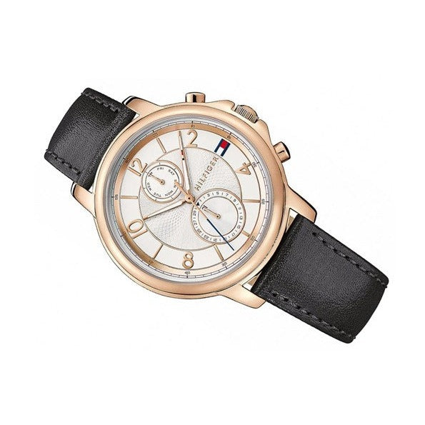 Tommy Hilfiger Claudia White Dial Black Leather Strap Watch for Women - 1781817 Buy Now By Tommy Hilfiger