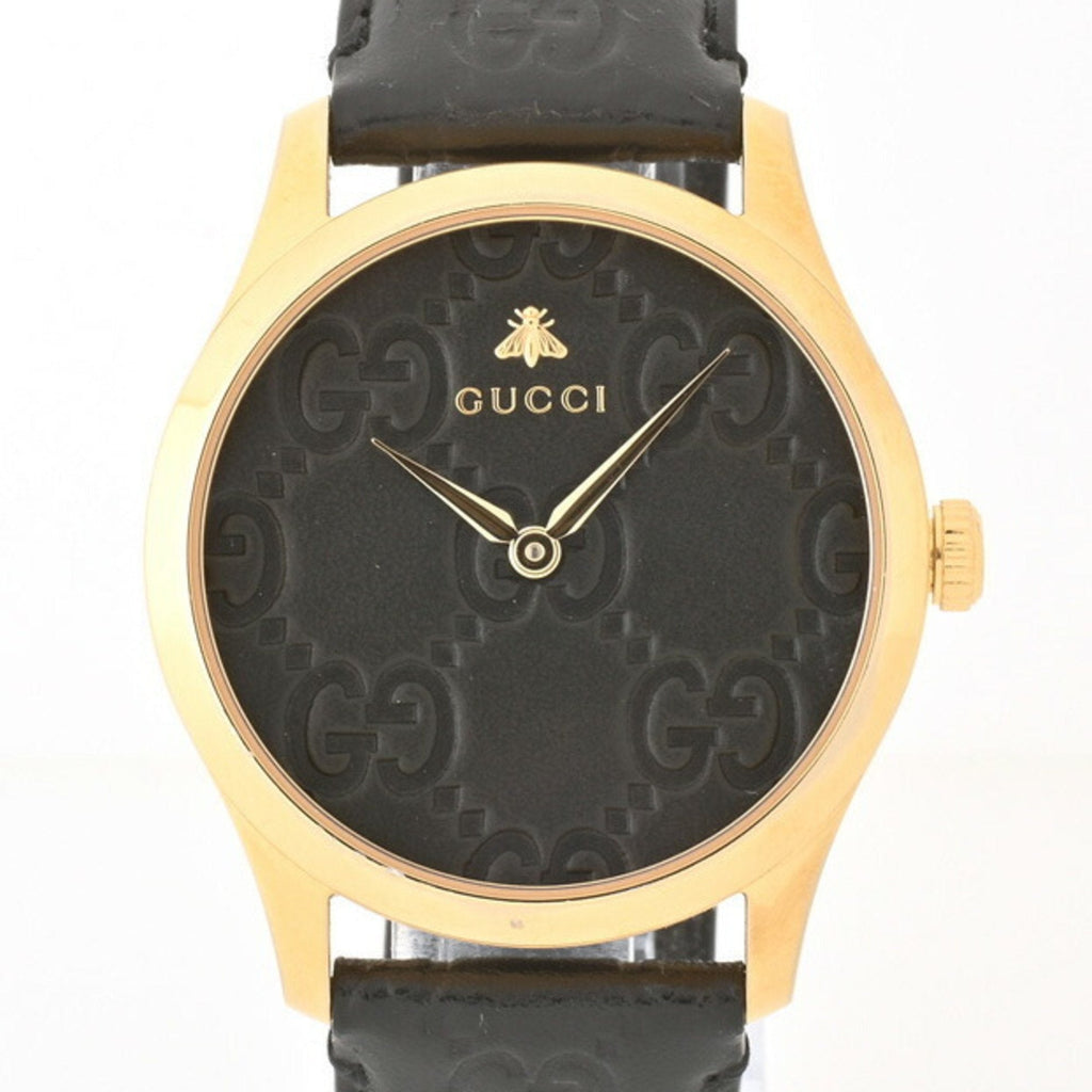 Gucci G Timeless Quartz Black Dial Black Leather Strap Watch For Women - YA1264034A Buy Now By Gucci