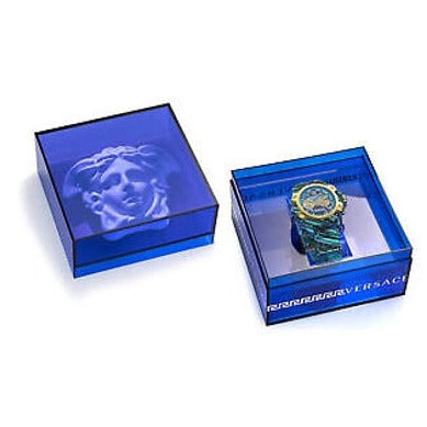 Versace Icon Active Chronograph Blue Dial Green Rubber Strap Watch For Men - VEZ701322 Buy Now By Versace