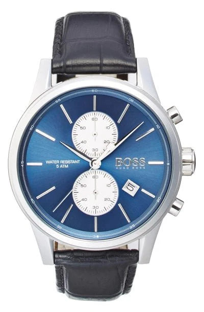 Hugo Boss Jet Blue Dial Black Leather Strap Watch for Men - 1513283 Buy Now By Hugo Boss