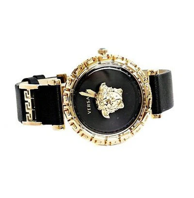 Versace Palazzo Empire Greca Black Dial Black Leather Strap Watch for Women - VEDV00119 Buy Now By Versace