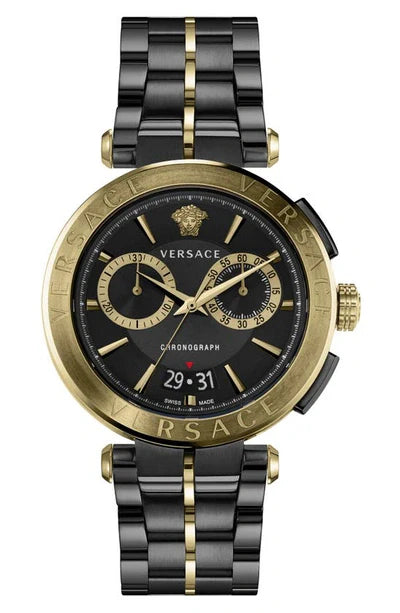 Versace Aion Chronograph Black Dial Black Steel Strap Watch for Men - VE1D01620 Buy Now By Versace