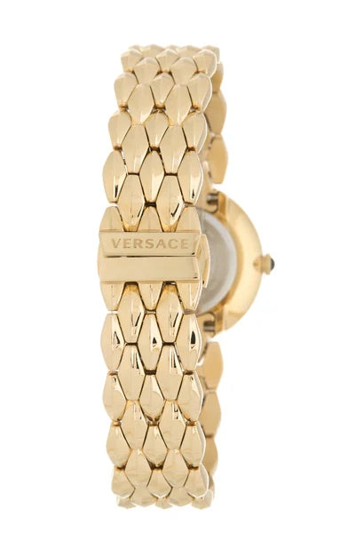Versace V Flare Diamonds Silver Dial Gold Steel Strap Watch for Women - VEBN00918 Buy Now By Versace