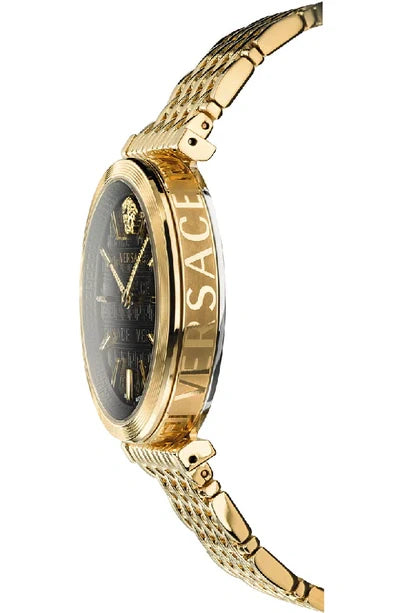 Versace V-Twist Black Dial Gold Mesh Bracelet Watch for Women - VELS00819 Buy Now By Versace