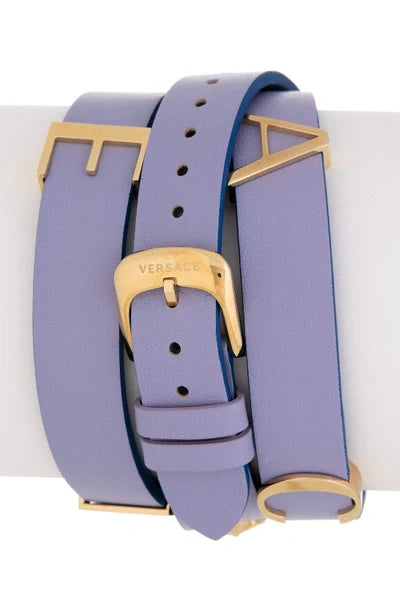 Versace V-Flare Silver Dial Purple Leather Strap Watch for Women - VEBN00318 Buy Now By Versace