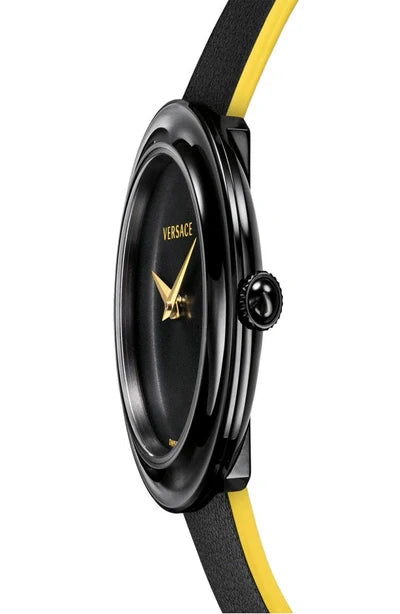 Versace V-Flare Quartz Black Dial Black Leather Strap Watch for Women - VEBN00518 Buy Now By Versace