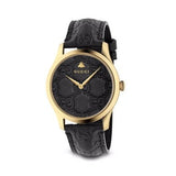 Gucci G Timeless Quartz Black Dial Black Leather Strap Watch For Women - YA126581A Buy Now By Gucci