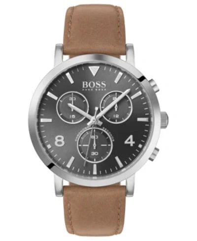 Hugo Boss Spirit Grey Dial Brown Leather Strap Watch for Men - 1513691 Buy Now By Hugo Boss