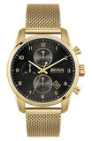Hugo Boss Skymaster Black Dial Gold Mesh Bracelet Watch for Men - 1513838 Buy Now By Hugo Boss
