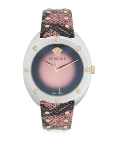 Versace Shadov Pink Dial Pink Leather Strap Watch for Women - VEBM00818 Buy Now By Versace