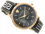 Versace V-Circle Quartz Green Dial Green Leather Strap Watch for Men - VEBQ01519 Buy Now By Versace