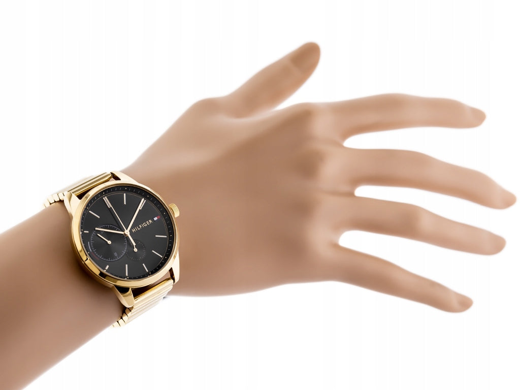 Tommy Hilfiger Brooke Black Dial Gold Steel Strap Watch for Women - 1782019 Buy Now By Tommy Hilfiger