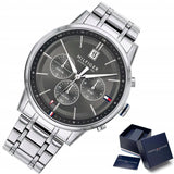 Tommy Hilfiger Kyle Chronograph Grey Dial Silver Steel Strap Watch for Men - 1791632 Buy Now By Tommy Hilfiger